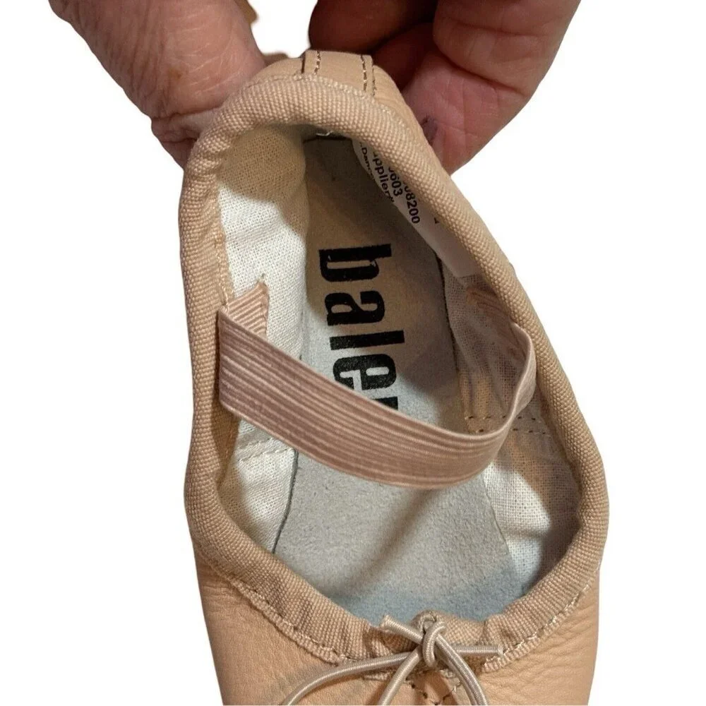 BALERA Leather Full-Sole Ballet Shoe Girls Size 7CM Pink Style B40 Dance Lyrical